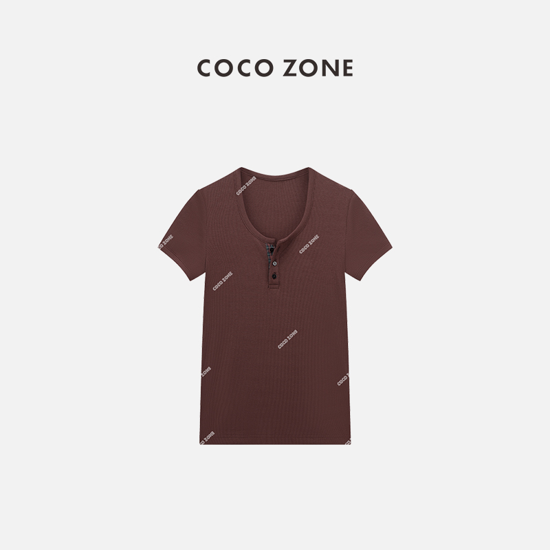 COCOZONE简约圆领短袖T恤