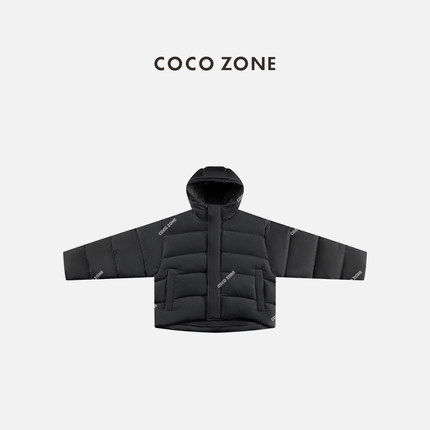 COCO ZONE 刘11 冬季90鹅绒四合扣保暖连帽拉链羽绒服CC2D3226
