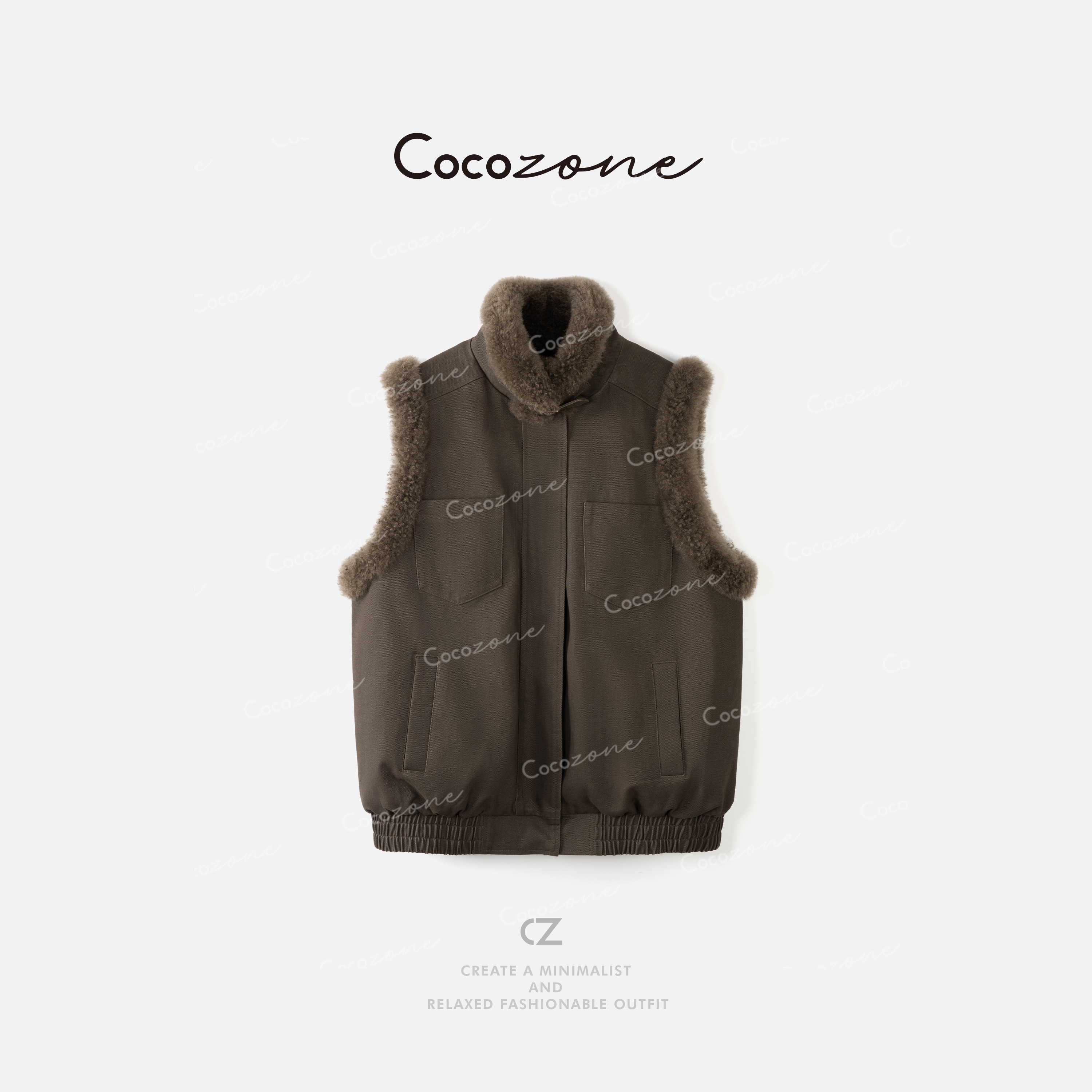 COCO ZONE 刘11  【100棉】立领复古老钱风马甲 CD2A2001