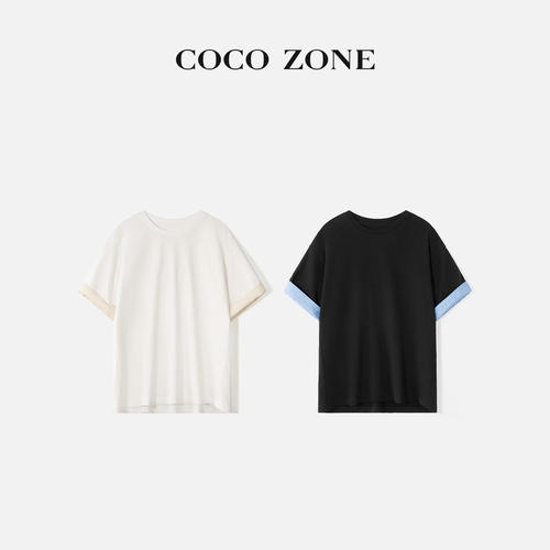 COCO ZONE刘一一【100棉】26夏款圆领亲肤T恤CF1B0938