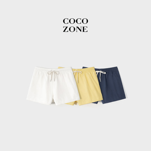 COCO ZONE刘一一公园漫步100棉26夏款抽绳阔腿扭扭短裤CF1B0756