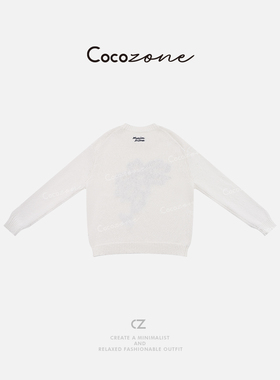 COCO ZONE 刘一一“花朵毛衣”圆领简约文艺精致毛织上衣CD1A1072