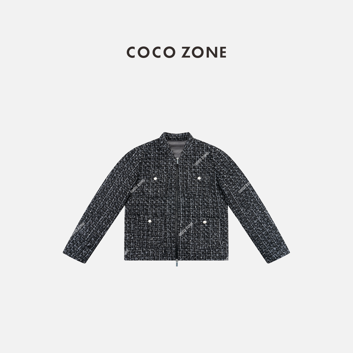COCO ZONE 刘一一 2025新款秋冬90鹅绒小香风V领轻薄通勤羽绒服女