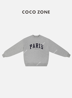 COCO ZONE 刘11潮流美式卫衣美式字母印花卫衣长袖上衣24C10118