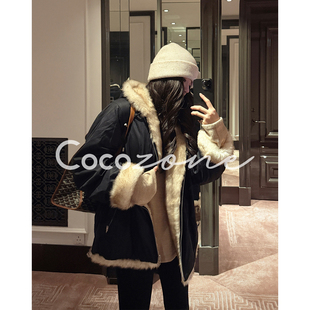 ZONE 进口连帽拉链皮草 刘 马德里 CD2A3116 一一 COCO