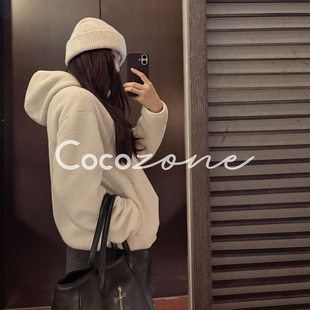 ZONE 纯色连帽拉链外套 刘 杏仁 CD1A1726 一一 COCO