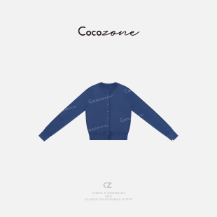 CD1A0154 刘一一棉山羊绒混纺休闲圆领单排扣针织开衫 COCO ZONE