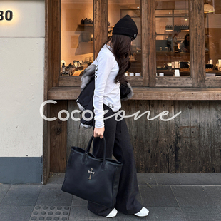 ZONE 纯色抽绳微喇休闲裤 刘 女神裤 CD1A1806 一一 COCO