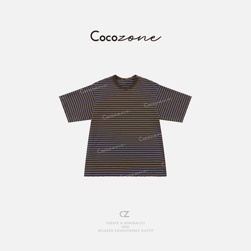 COCO ZONE 刘11“咖棕调”100棉圆领精致感短袖T恤 CD2A1454