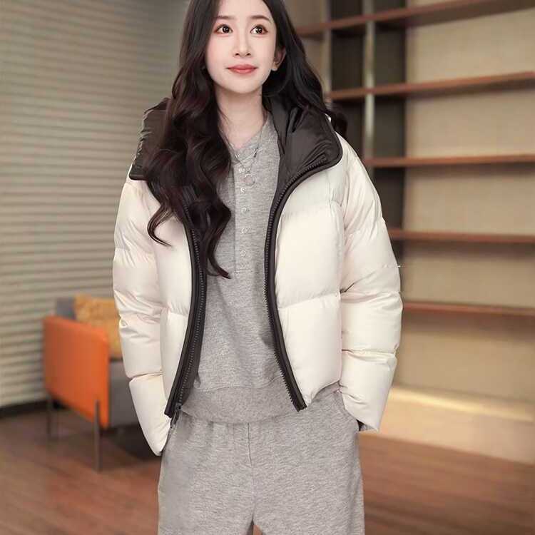 COCO ZONE 刘一一 “拼色鹅”拉链简约质感百搭鹅绒服 CD2A2327
