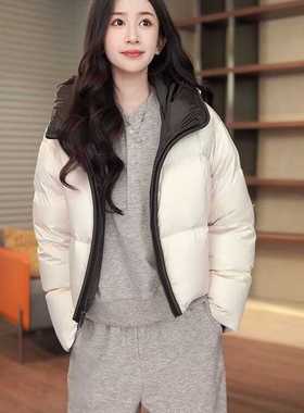 COCO ZONE 刘11 “拼色鹅”拉链简约质感百搭鹅绒服 CD2A2327