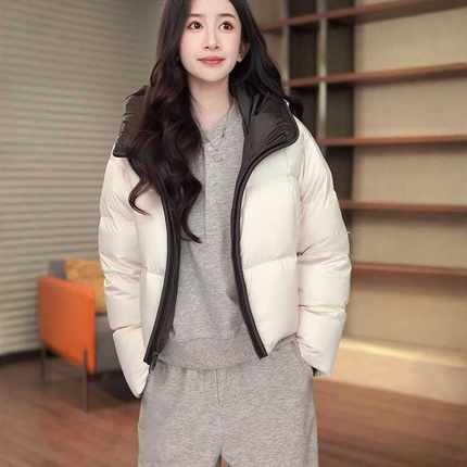 COCO ZONE 刘11 “拼色鹅”拉链简约质感百搭鹅绒服 CD2A2327