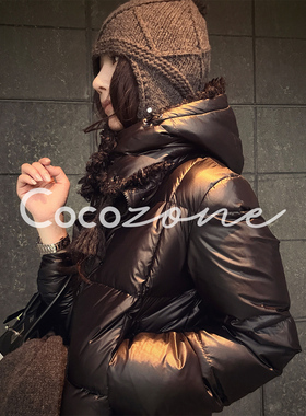 COCO ZONE 刘 一一 “冬至”90鹅绒毛绒连帽鹅绒服CD2A2866