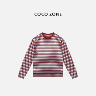 复古条纹T恤百搭撞色长袖 COCO 时尚 刘11 上衣CC1B1411 ZONE