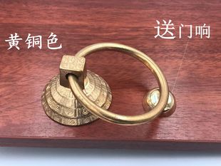 仿古纯铜双面装拉手玻璃门花格门铜配件实木门环敲门器中式门拉环