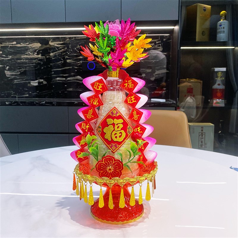 潮汕喜庆白糖桃塔米桃塔斋菜桃塔五谷塔模具桌面摆件 语句随机