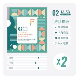 吉他情报局 耳福琴弦01/02一套6根镀膜弦民谣木吉他适用卡马吉它