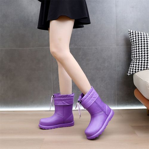 EVA泡沫雨靴冬季男女高筒防水鞋加厚水靴加绒保暖厨房防滑棉雨鞋