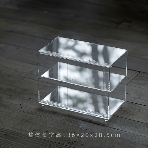 推拉门亚克力茶棚茶具收纳展示博古架室内家居置物架防尘