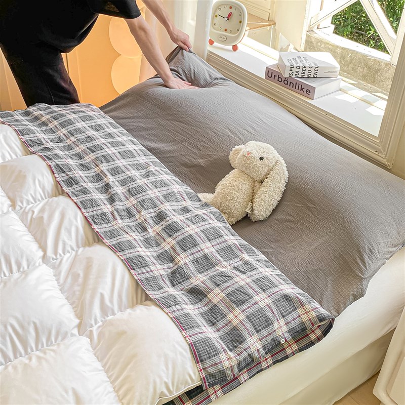 简约双层纱酒店隔脏睡袋一体式四件套旅游出差床单被套可携式三件