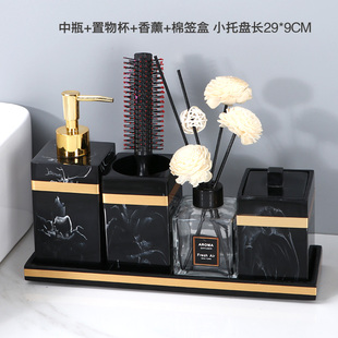 卫生间洗手洗漱台面置物架浴室插梳子筒轻奢桌面梳化妆用品收纳架