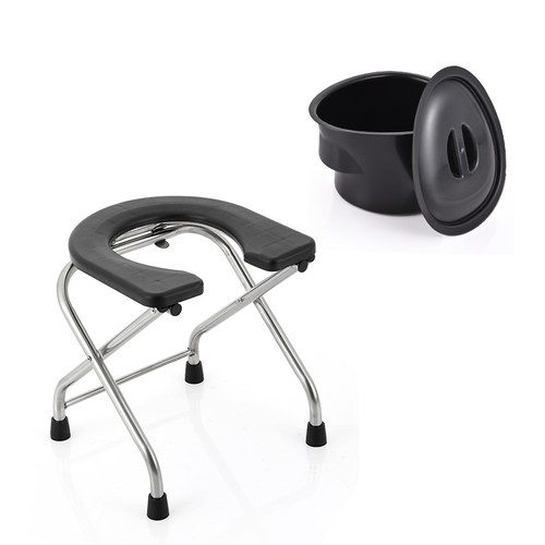 孕妇坐便椅折叠老人坐便器不锈钢病人助便器便携式移动马桶厕所凳