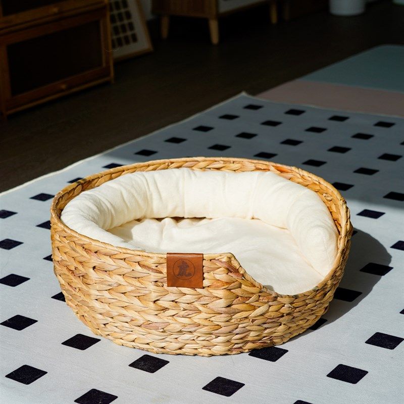 麦穗花手工天然编织藤编猫窝冬天保暖可拆洗狗窝碗型耐咬日式狗窝,宠物/宠物食品及用品,猫窝/屋/帐篷/沙发,淘宝优惠券,粉丝福利购,淘宝优惠卷
