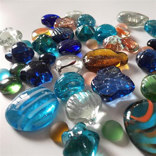 六一礼品彩色玻璃珠散珠五彩玻璃石鹅卵石头鱼缸造景装饰水晶弹珠