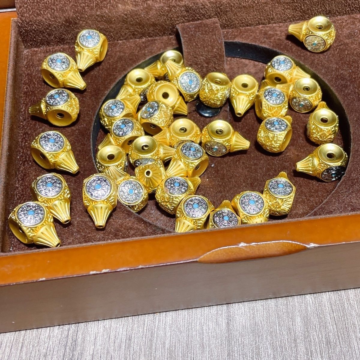 新品s925转运三通天然绿松石配件diy手工编织项链水晶手串配饰品