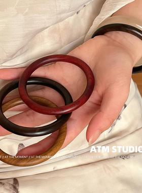 天然檀木手镯小众原创