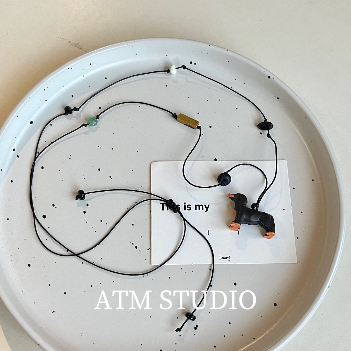 立体腊肠小狗|小众设计天然石长款项链女文艺复古气质颈链毛衣链,饰品/流行首饰/时尚饰品新,项链,淘宝优惠券,粉丝福利购,淘宝优惠卷