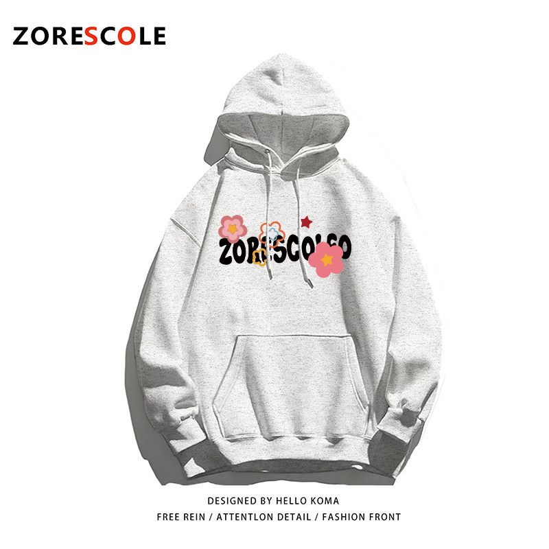 银狐绒加厚重磅美式灰色连帽卫衣女秋冬慵懒风oversize小个子外套