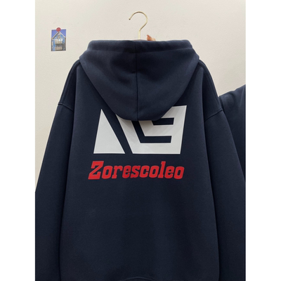 美式高街潮牌黑色连帽卫衣女oversize秋冬加绒宽松设计感小众外套