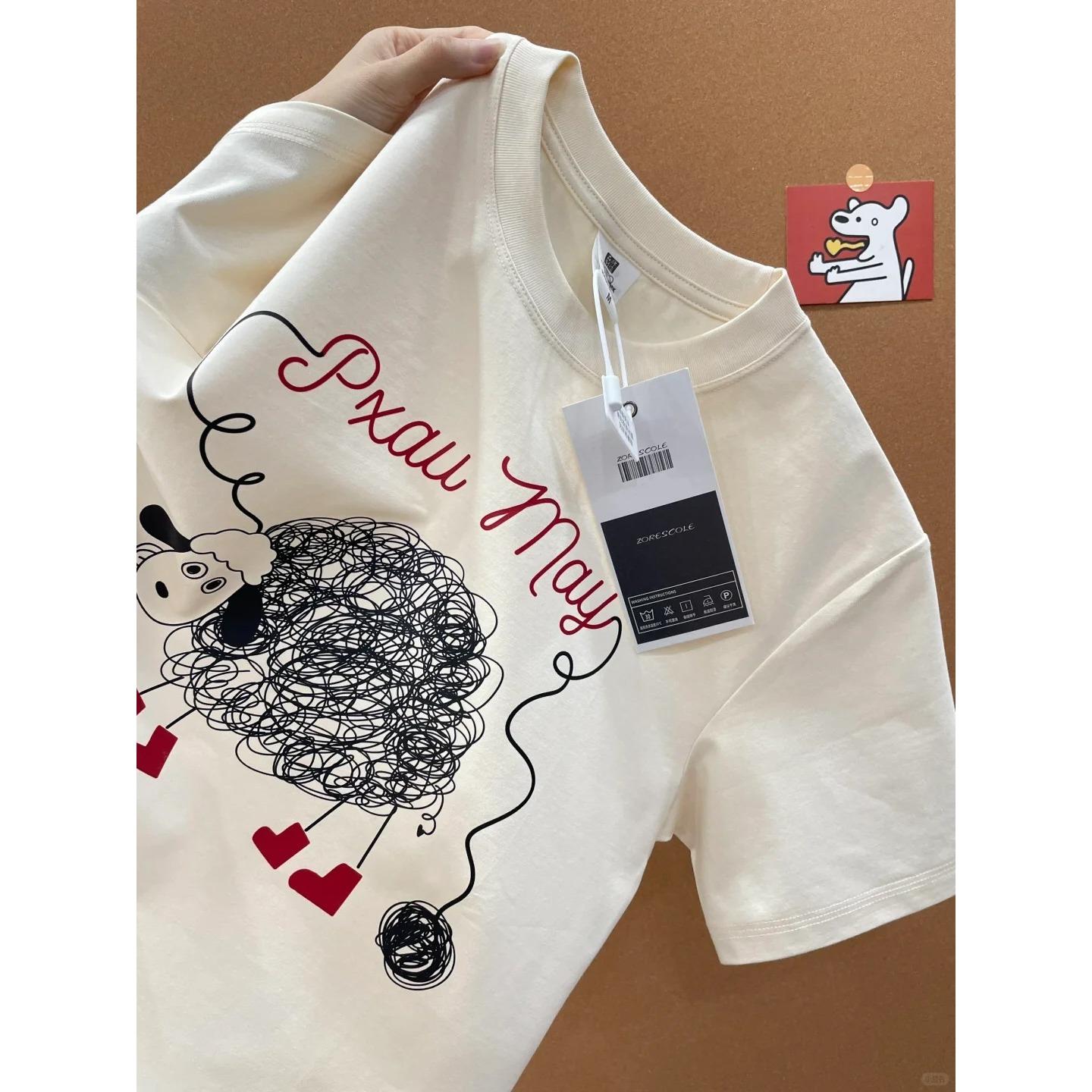 ins超火美式学院风宽松白色短袖t恤女2025纯棉小众设计感半袖上衣