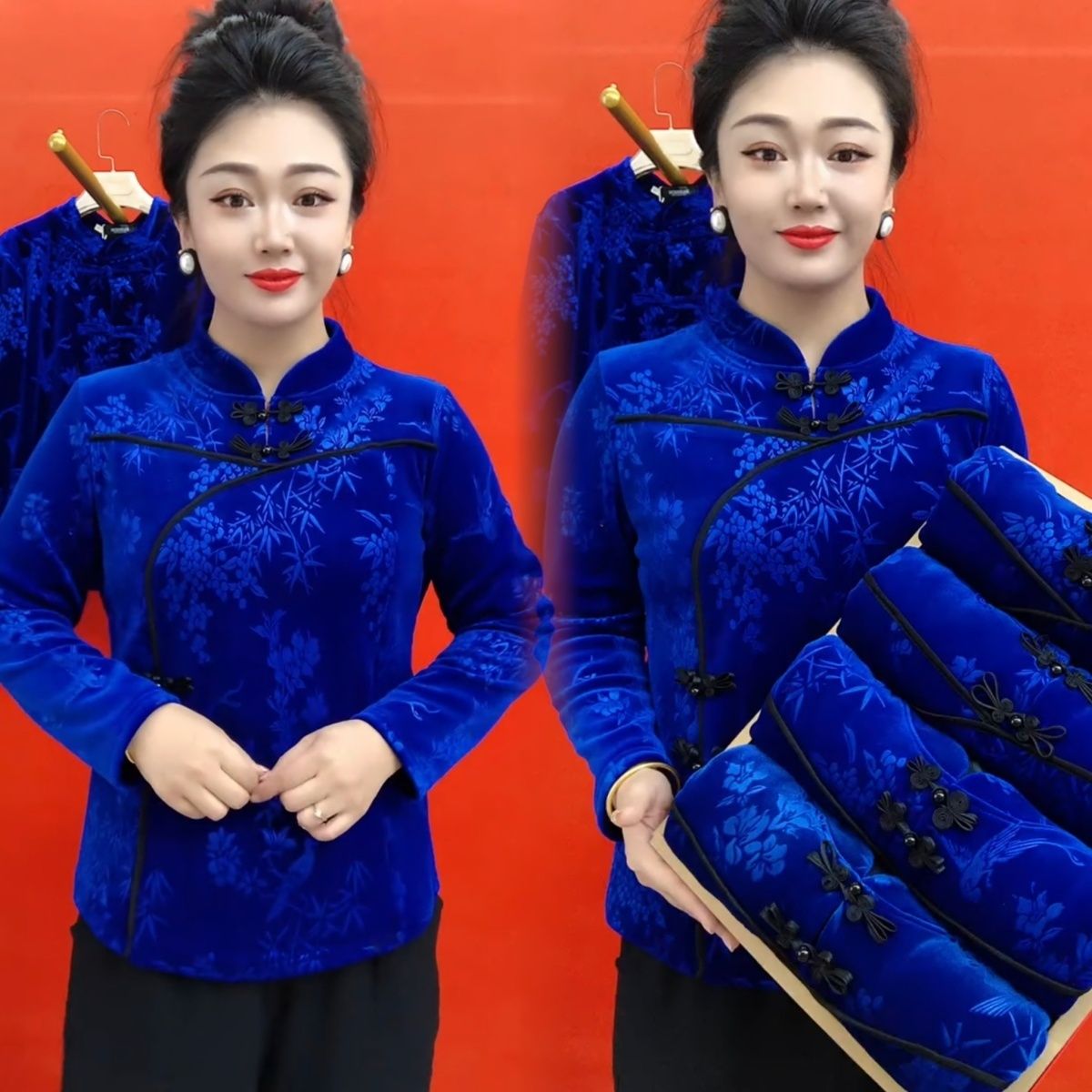 加绒秋冬复古民族上衣打