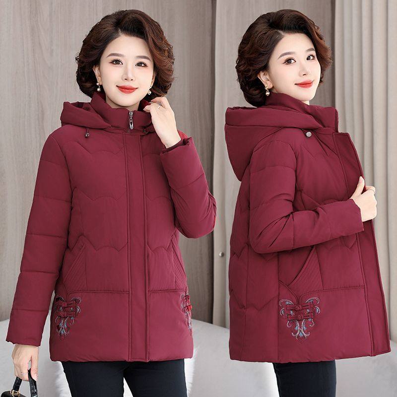 洋气中老年妈妈棉袄羽绒冬装棉服2024冬季老年人羽绒服奶奶特厚款