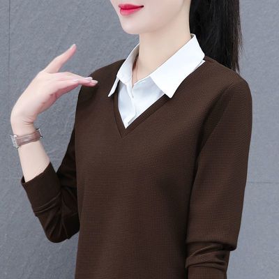 假两件衬衫女2024春秋新