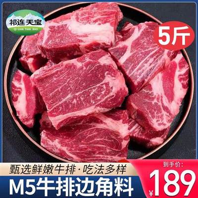 谷饲整切牛排边角料5斤安格斯上脑西冷眼肉雪花牛肉新鲜厚切