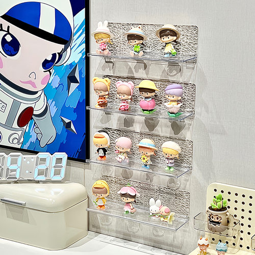 盲盒手办展示架高透明谷子置物架