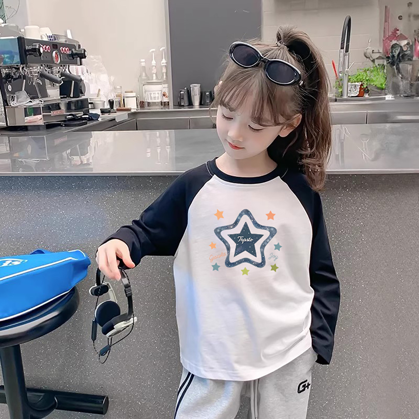 女童长袖T恤春秋装2025新款洋气儿童插肩上衣中大童纯棉打底衫ins,童装/婴儿装/亲子装,T恤,淘宝优惠券,粉丝福利购,淘宝优惠卷