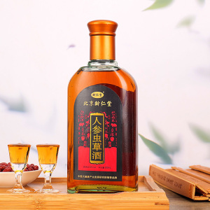 龄仁堂人参虫草酒52度500ml*6瓶整箱礼盒送礼养生酒水送三个礼袋