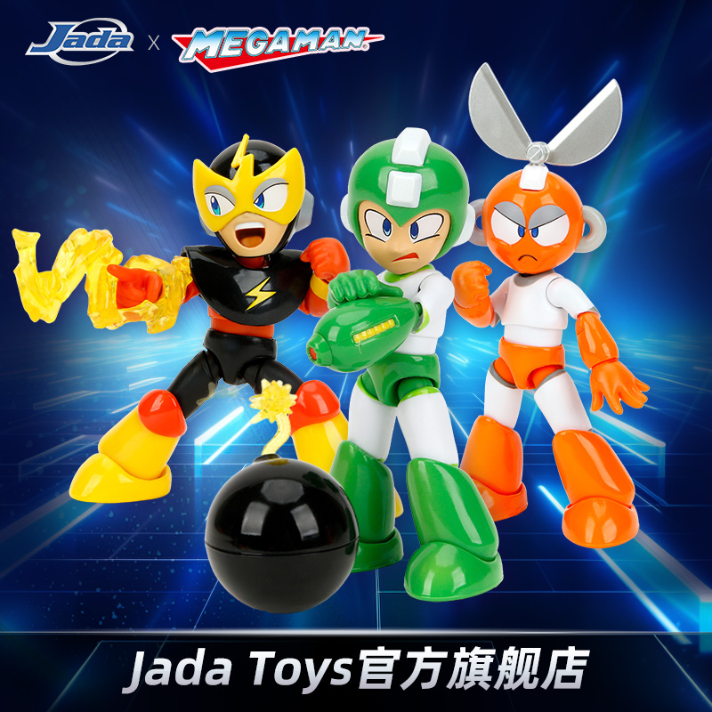 预定Jada Toys 1/12洛克人空气人电力人炸弹绿人可动人偶手办-封面