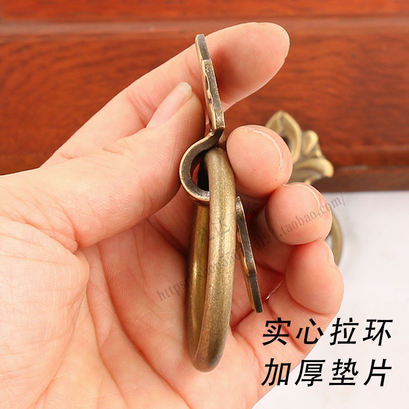 热销免打孔复古门窗户拉环仿古铜拉手老式隔扇民宿大木门柜门纯铜