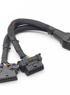 汽车OBD一分二线束 两种规格母头卡扣 满针满线 Converted Cable