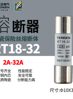 天正电气RT18-32RT14RT19RO17熔断器保险丝熔芯10*38