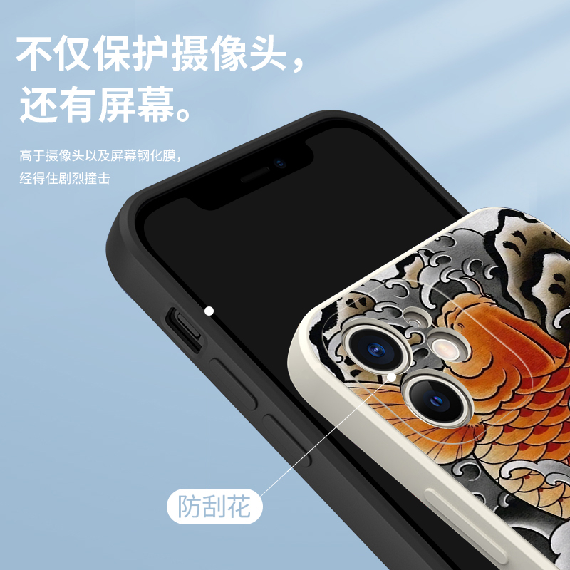 老传统纹身手机壳适用苹果13华为mate40刺青iPhone14promax浮世绘OPPO复古vivo12小米11日式p40日系30个性50x