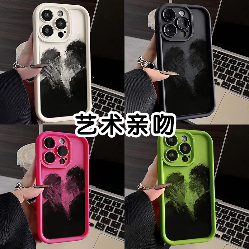 艺术亲吻手机壳苹果14华为mate60抽象iPhone15promax轻吻小米13复古OPPO简约vivo油画12高级感30小众11适用40 3C数码配件 手机保护套/壳 原图主图