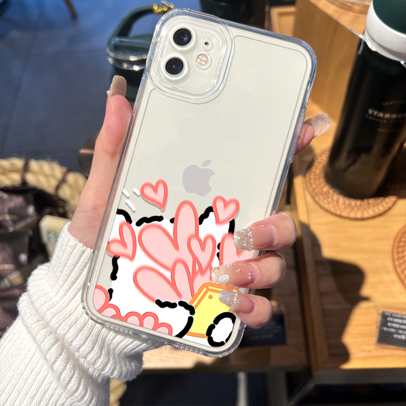 情侣小狗手机壳苹果15联名iPhone14周边13promax可爱12mini全包11小众8plus一对se3高级感xr新款7透明xs适用x