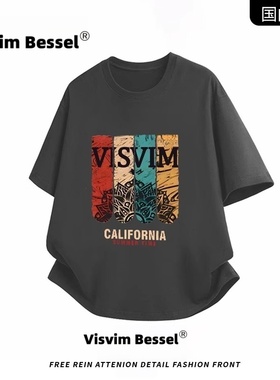 VISVIM BESSEL纯棉短袖T恤男夏季圆领休闲百搭半袖上衣潮牌打底衫