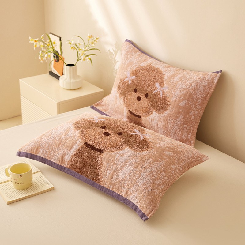 枕巾纯棉可固定一对装2024新款防头油枕头巾全棉纱布轻奢高级感